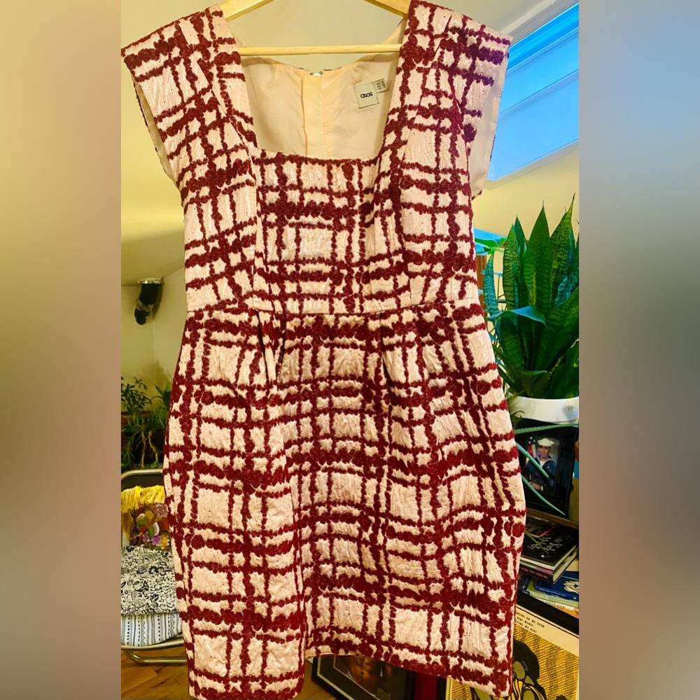 Red Jacquard Occasion Dress